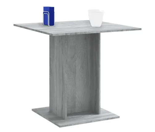 Valgomojo Stalas, Pilkas Ąžuolo, 80X80X75cm Apdirbta Mediena