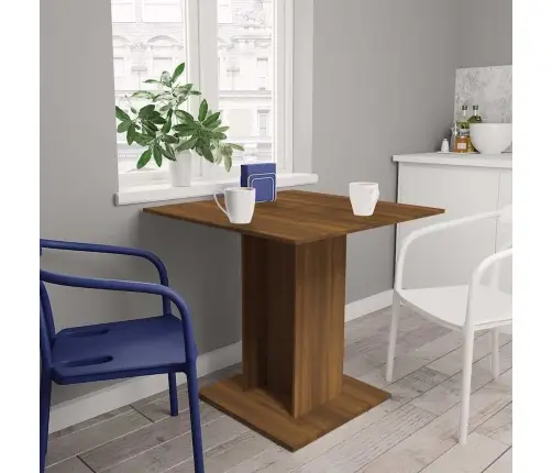 Virtuves Galds, Ozolkoka Krāsa, 80X80X75 Cm, Inženierijas Koks Vidaxl