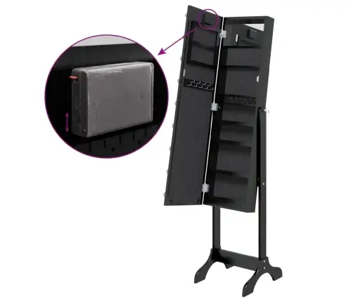 Grīdas Spogulis Ar Led, Melns, 34X37X146 Cm Vidaxl Grīdas Spogulis Ar Led, Melns, 34X37X146 Cm Vidaxl