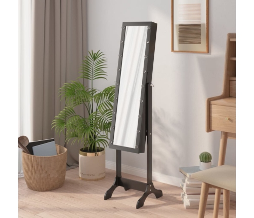 Laisvai Pastatomas Veidrodis Su Led, Juodas, 34X37X146Cm