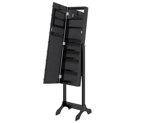 Laisvai Pastatomas Veidrodis Su Led, Juodas, 34X37X146Cm