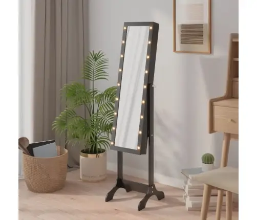 Grīdas Spogulis Ar Led, Melns, 34X37X146 Cm Vidaxl Grīdas Spogulis Ar Led, Melns, 34X37X146 Cm Vidaxl