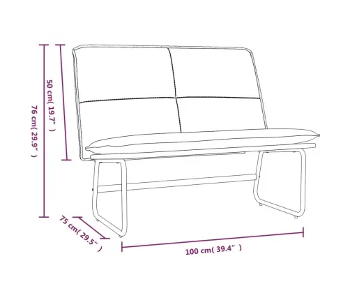 Sols, Melns, 100X75X76 Cm, Mākslīgā Āda Vidaxl