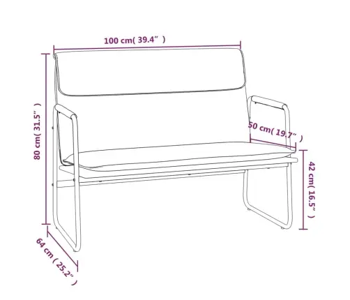 Sols, Krēmkrāsas, 100X64X80 Cm, Mākslīgā Āda Vidaxl