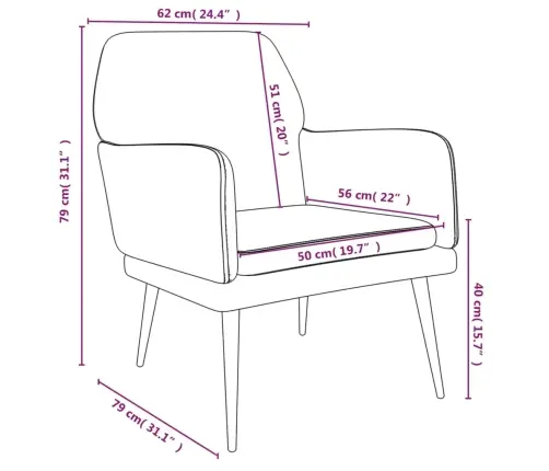 Tugitool, Roosa, 62 X 79 X 79 cm Samet