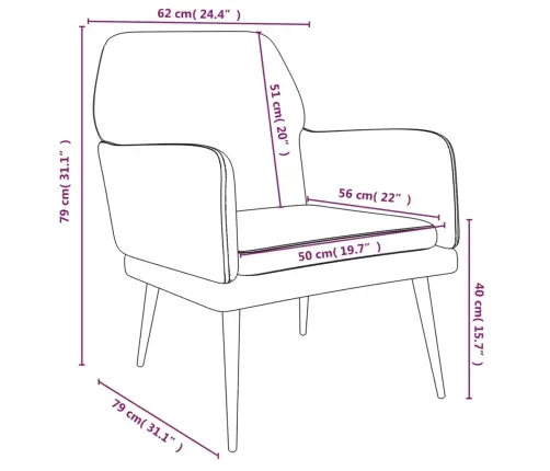 Tugitool, Must, 62 X 79 X 79 cm Samet