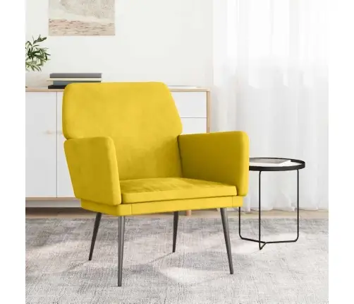 Krėslas, Geltonos Spalvos, 62X79X79cm Aksomas