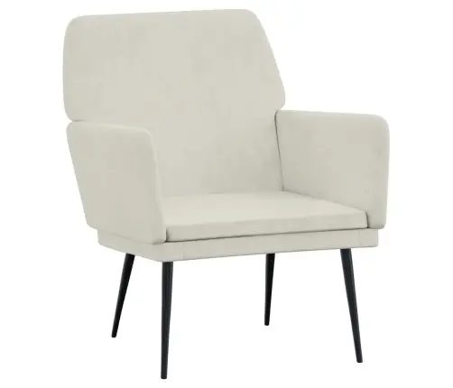 Krėslas, Kreminės Spalvos, 62X79X79cm Aksomas