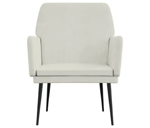 Krėslas, Kreminės Spalvos, 62X79X79cm Aksomas