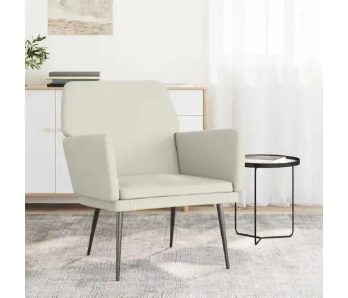 Krėslas, Kreminės Spalvos, 62X79X79cm Aksomas