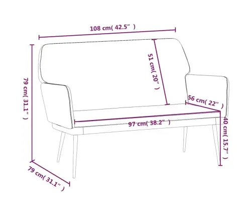 Sols, 108X79X79 Cm, Krēmkrāsas Samts Vidaxl