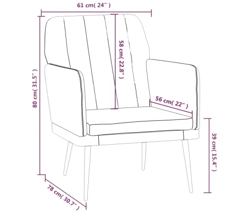 Tugitool, Must, 61X78X80 cm Kunstnahk