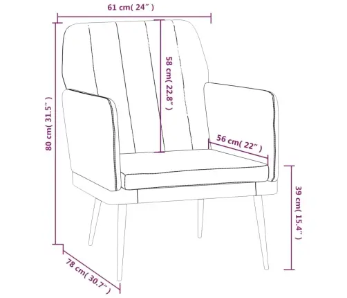 Tugitool, Hall, 61 X 78 X 80 cm Kunstnahast
