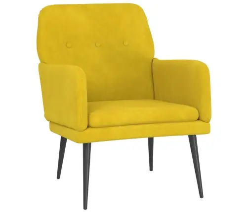 Krėslas, Geltonos Spalvos, 62X79X79cm Aksomas