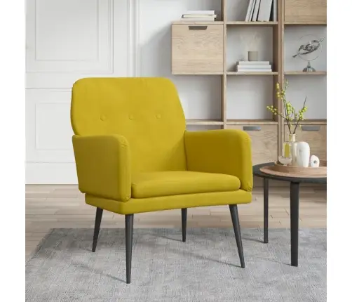 Krėslas, Geltonos Spalvos, 62X79X79cm Aksomas