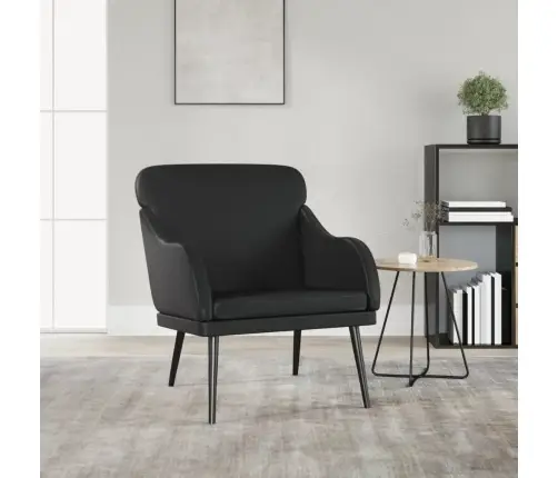 Krėslas, Juodos Spalvos, 63X76X80cm Dirbtinė Oda