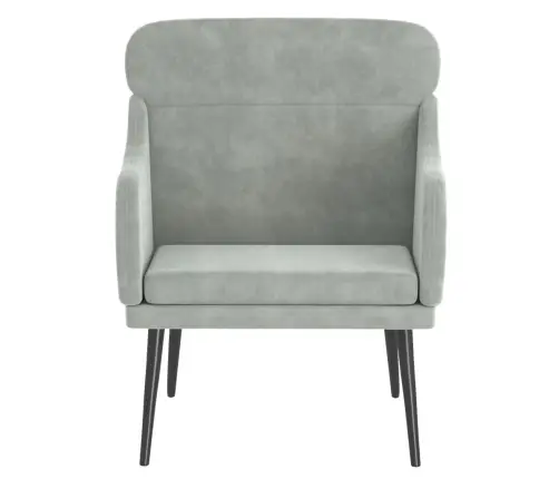 Krėslas, Šviesiai Pilkos Spalvos, 63X76X80cm Aksomas