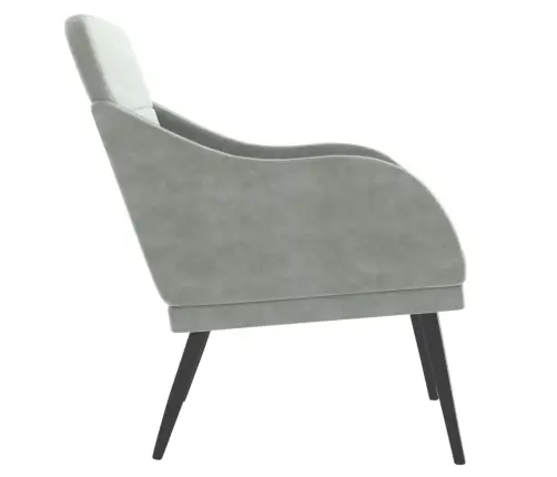 Krėslas, Šviesiai Pilkos Spalvos, 63X76X80cm Aksomas