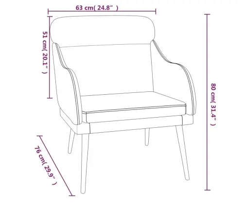 Tugitool, Sinine, 63 X 76 X 80 cm Samet