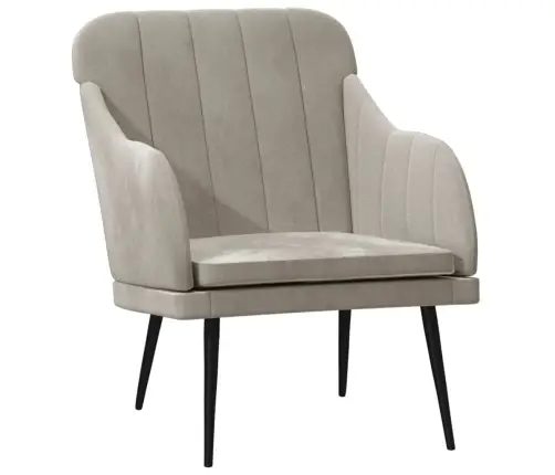 Atpūtas Krēsls, Gaiši Pelēks, 63X76X80 Cm, Samts Vidaxl