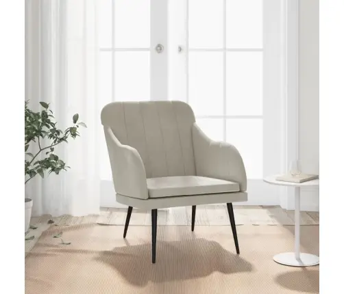 Atpūtas Krēsls, Gaiši Pelēks, 63X76X80 Cm, Samts Vidaxl