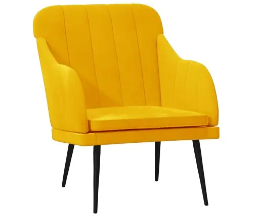 Atpūtas Krēsls, Dzeltens, 63X76X80 Cm, Samts Vidaxl