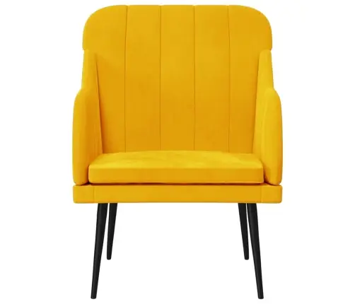 Atpūtas Krēsls, Dzeltens, 63X76X80 Cm, Samts Vidaxl