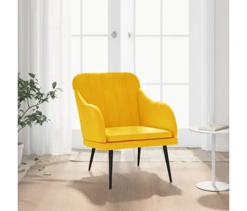 Atpūtas Krēsls, Dzeltens, 63X76X80 Cm, Samts Vidaxl