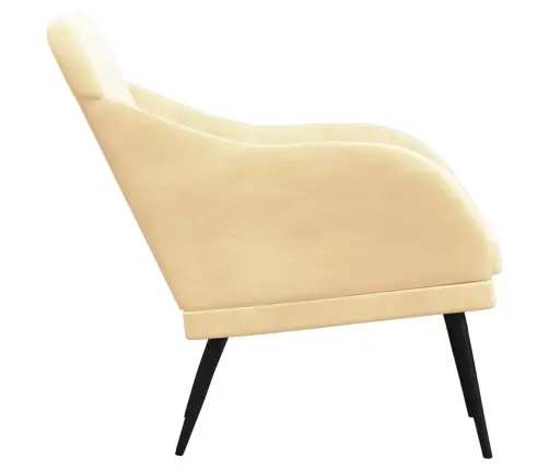 Krėslas, Kreminės Spalvos, 63X76X80cm Aksomas