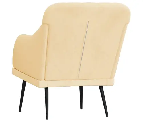 Krėslas, Kreminės Spalvos, 63X76X80cm Aksomas