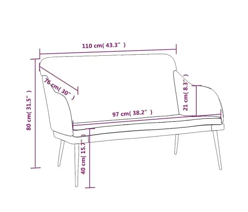 Sols, Krēmkrāsas, 110X76X80 Cm, Samts Vidaxl