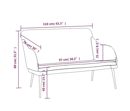 Suoliukas, Mėlynos Spalvos, 110X76X80cm Aksomas