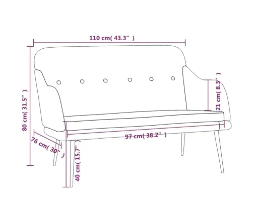 Sols, 110X76X80 Cm, Zila Audums Vidaxl