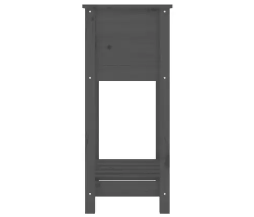 Puķu Kaste Ar Plauktu, Pelēka, 54X34,5X81 Cm, Priedes Masīvkoks Vidaxl