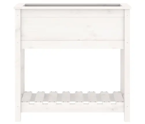 Puķu Kaste Ar Plauktu, Balta, 82,5X34,5X81Cm, Priedes Masīvkoks Vidaxl