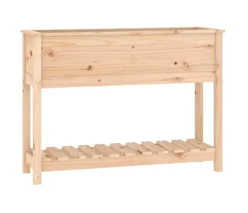 Puķu Kaste Ar Plauktu, Pelēka, 111,5X34,5X81, Priedes Masīvkoks Vidaxl