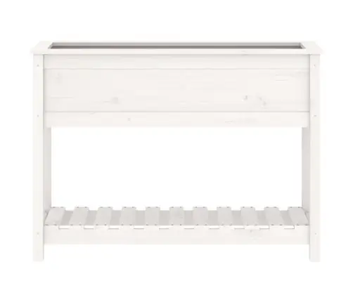 Puķu Kaste Ar Plauktu, Balta, 111,5X34,5X81 Cm, Priedes Koks Vidaxl