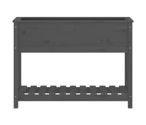 Puķu Kaste Ar Plauktu, Pelēka, 111,5X34,5X81, Priedes Masīvkoks Vidaxl