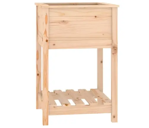 Puķu Kaste Ar Plauktu, 54X54X81 Cm, Priedes Masīvkoks Vidaxl