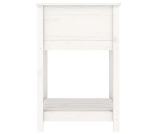 Puķu Kaste Ar Plauktu, Balta, 54X54X81 Cm, Priedes Masīvkoks Vidaxl