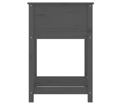 Puķu Kaste Ar Plauktu, Pelēka, 54X54X81 Cm, Priedes Masīvkoks Vidaxl