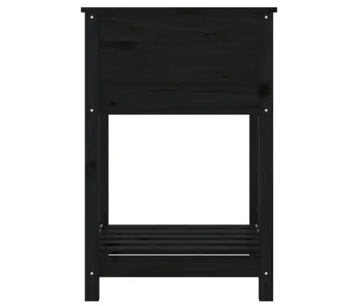 Puķu Kaste Ar Plauktu, Melna, 54X54X81 Cm, Priedes Masīvkoks Vidaxl