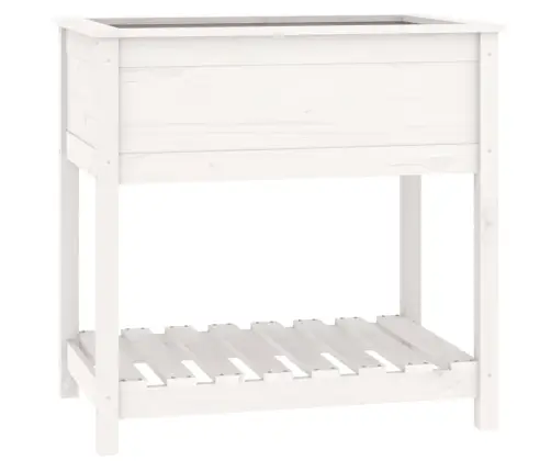 Puķu Kaste Ar Plauktu, Balta, 82,5X54X81 Cm, Priedes Masīvkoks Vidaxl