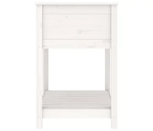 Puķu Kaste Ar Plauktu, Balta, 82,5X54X81 Cm, Priedes Masīvkoks Vidaxl