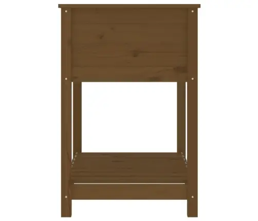 Puķu Kaste Ar Plauktu, Medus Brūna, 82,5X54X81 Cm, Priedes Koks Vidaxl