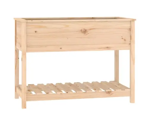 Puķu Kaste Ar Plauktu, Pelēka, 111,5X54X81Cm, Priedes Masīvkoks Vidaxl