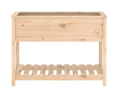 Puķu Kaste Ar Plauktu, Pelēka, 111,5X54X81Cm, Priedes Masīvkoks Vidaxl