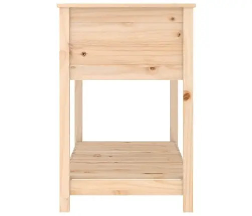 Puķu Kaste Ar Plauktu, Pelēka, 111,5X54X81Cm, Priedes Masīvkoks Vidaxl