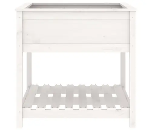 Puķu Kaste Ar Plauktu, Balta, 82,5X82,5X81Cm, Priedes Masīvkoks Vidaxl