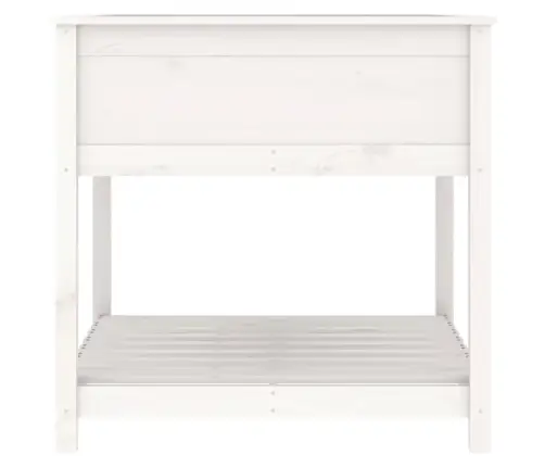 Puķu Kaste Ar Plauktu, Balta, 82,5X82,5X81Cm, Priedes Masīvkoks Vidaxl